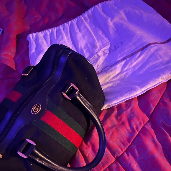 GUCCI Boston black monogram fabric canvas bag - Picture 5 of 5